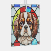 Cavalier King Charles Spaniel "Glas in lood" Glas Ornament (Voorkant Rechts)