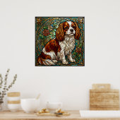 Cavalier King Charles Spaniel Glas-in-lood Poster (Keuken)