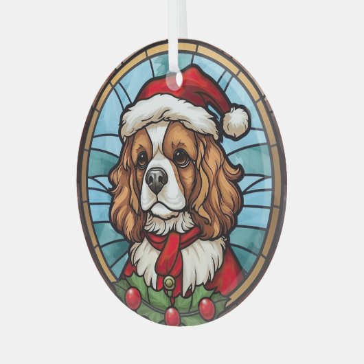 Cavalier King Charles Spaniel Glas Kerstmis Glas Ornament (Voorkant links)