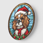 Cavalier King Charles Spaniel Glas Kerstmis Grote Klok (Hoek)