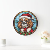 Cavalier King Charles Spaniel Glas Kerstmis Grote Klok (Huis)