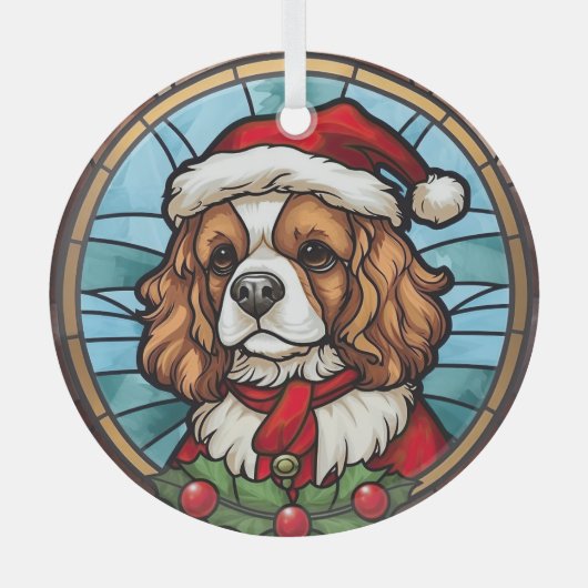 Cavalier King Charles Spaniel Glas Kerstmis Ornament (Voorkant)