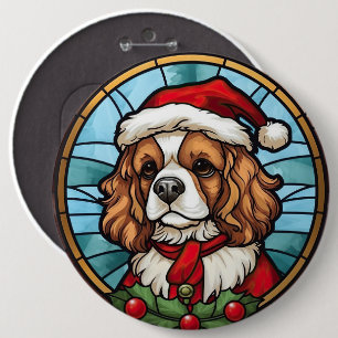Cavalier King Charles Spaniel Glas Kerstmis Ronde Button 6,0 Cm