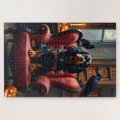 Cavalier King Charles Spaniel gotische Halloween-k Legpuzzel (Horizontaal)