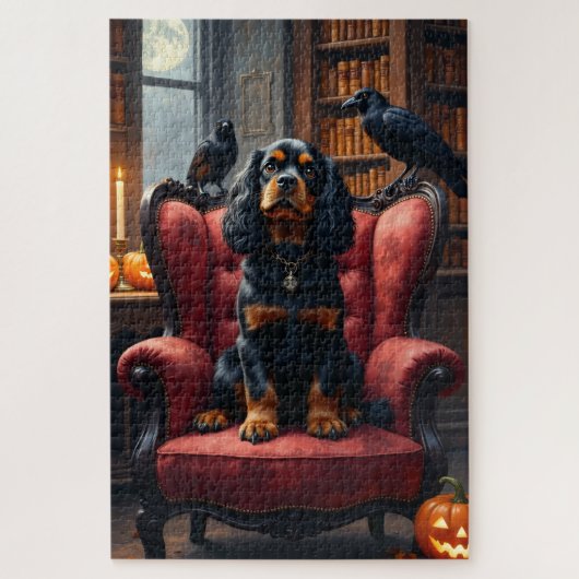 Cavalier King Charles Spaniel gotische Halloween-k Legpuzzel (Verticaal)