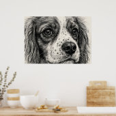 Cavalier King Charles Spaniel Grafietpotlood Poste Poster (Keuken)