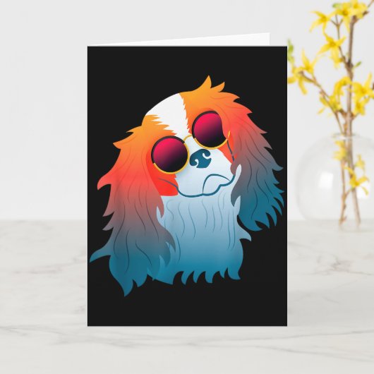 Cavalier King Charles Spaniel Grappig Cadeau Hond Kaart (Gele Bloem)