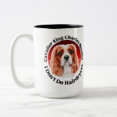 Cavalier King Charles Spaniel grappig citaat Tweekleurige Koffiemok (Links)