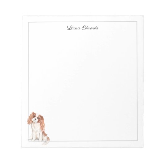 Cavalier King Charles Spaniel Grijs Border Notitieblok (Voorkant)