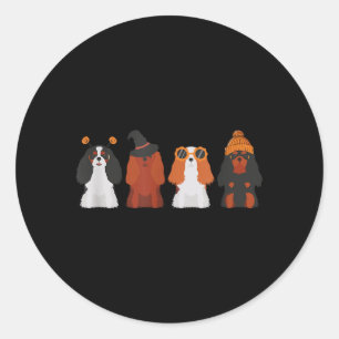 Cavalier King Charles Spaniel Halloween Cavalier Ronde Sticker