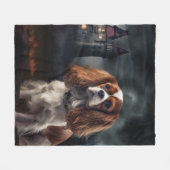 Cavalier King Charles Spaniel Halloween Griezelen Fleece Deken (Voorkant (Horizontaal))