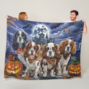 Cavalier King Charles Spaniel Halloween Griezelen Fleece Deken