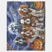 Cavalier King Charles Spaniel Halloween Griezelen Fleece Deken (Voorkant)