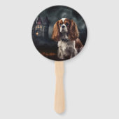 Cavalier King Charles Spaniel Halloween Griezelen Handwaaier (Voorkant)