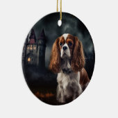Cavalier King Charles Spaniel Halloween Griezelen Keramisch Ornament (Rechts)