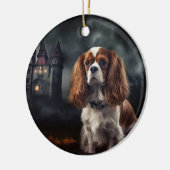 Cavalier King Charles Spaniel Halloween Griezelen Keramisch Ornament (Links)