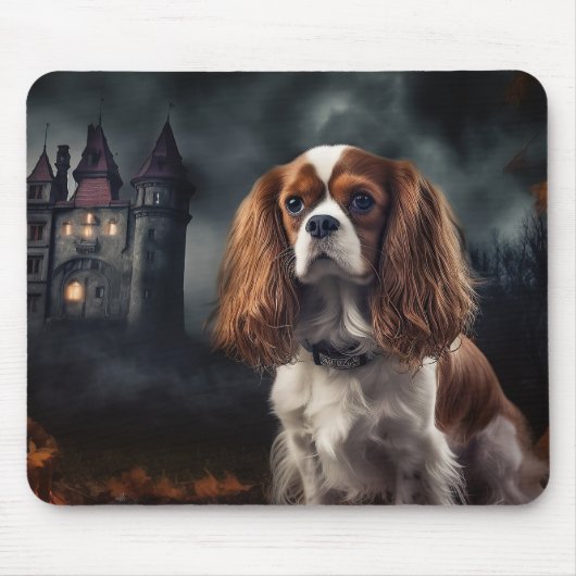 Cavalier King Charles Spaniel Halloween Griezelen Muismat (Voorkant)