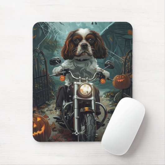 Cavalier King Charles Spaniel Halloween Griezelen Muismat (Met muis)