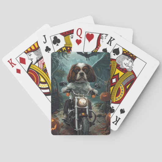 Cavalier King Charles Spaniel Halloween Griezelen Pokerkaarten (Achterkant)