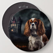 Cavalier King Charles Spaniel Halloween Griezelen Ronde Button 6,0 Cm (Voorkant /achterkant)