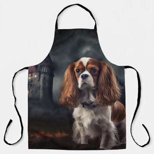 Cavalier King Charles Spaniel Halloween Griezelen Schort (Voorkant)