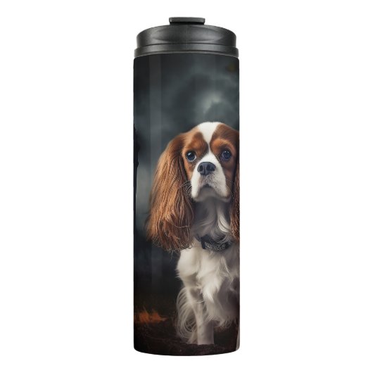 Cavalier King Charles Spaniel Halloween Griezelen Thermosbeker (Voorkant)