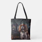 Cavalier King Charles Spaniel Halloween Griezelen Tote Bag (Achterkant)