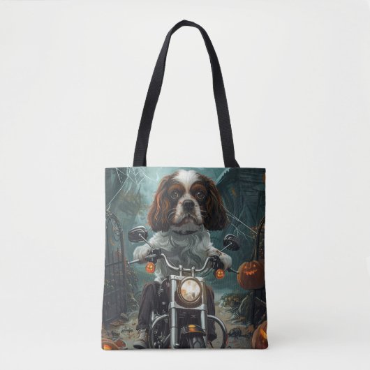 Cavalier King Charles Spaniel Halloween Griezelen Tote Bag (Voorkant)