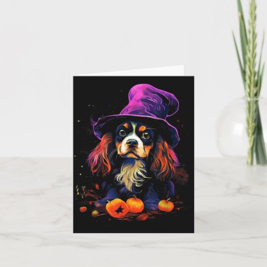 Cavalier King Charles Spaniel Halloween hondenwand Kaart (Voorkant)