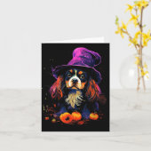Cavalier King Charles Spaniel Halloween hondenwand Kaart (Gele Bloem)