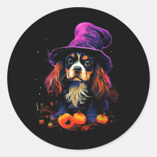 Cavalier King Charles Spaniel Halloween hondenwand Ronde Sticker