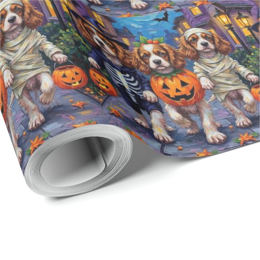 Cavalier King Charles Spaniel Halloween kostuums Cadeaupapier (Rol Hoek)