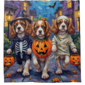 Cavalier King Charles Spaniel Halloween Kostuums Douchegordijn (Voorkant)