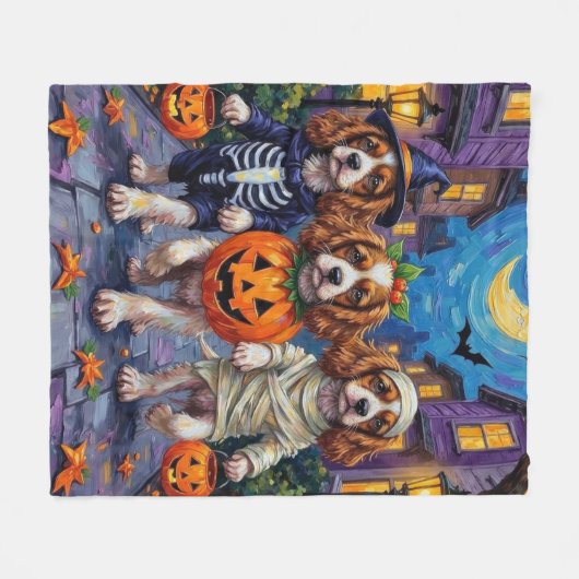 Cavalier King Charles Spaniel Halloween kostuums Fleece Deken (Voorkant (Horizontaal))