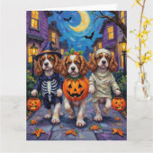 Cavalier King Charles Spaniel Halloween kostuums Kaart (Gele Bloem)