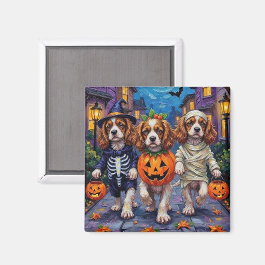 Cavalier King Charles Spaniel Halloween Kostuums Magneet (Voorkant / Achterkant)