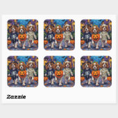 Cavalier King Charles Spaniel Halloween kostuums Vierkante Sticker (Vel)