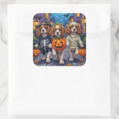 Cavalier King Charles Spaniel Halloween kostuums Vierkante Sticker (Tas)