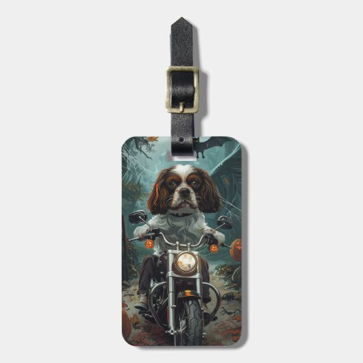Cavalier King Charles Spaniel Halloween Scary Bagagelabel (Voorkant verticaal)