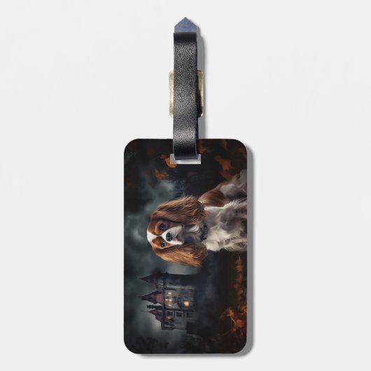 Cavalier King Charles Spaniel Halloween Scary Bagagelabel (Achterkant verticaal)