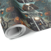 Cavalier King Charles Spaniel Halloween Scary Cadeaupapier (Rol Hoek)