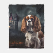 Cavalier King Charles Spaniel Halloween Scary Fleece Deken (Voorkant)