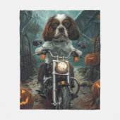 Cavalier King Charles Spaniel Halloween Scary Fleece Deken (Voorkant)