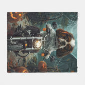 Cavalier King Charles Spaniel Halloween Scary Fleece Deken (Voorkant (Horizontaal))