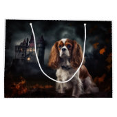 Cavalier King Charles Spaniel Halloween Scary Groot Cadeauzakje (Achterkant)