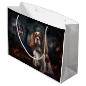 Cavalier King Charles Spaniel Halloween Scary Groot Cadeauzakje (Achterkant Gekanteld)