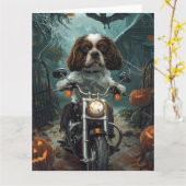 Cavalier King Charles Spaniel Halloween Scary Kaart (Gele Bloem)