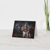 Cavalier King Charles Spaniel Halloween Scary Kaart (Voorkant)