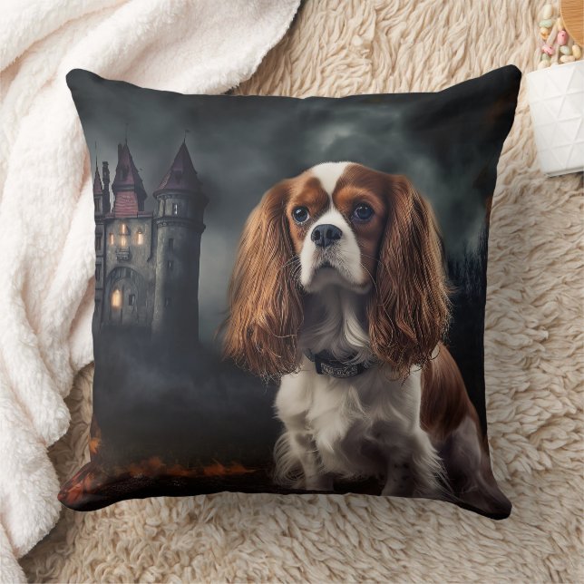 Cavalier King Charles Spaniel Halloween Scary Kussen (Deken)