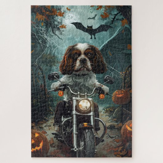 Cavalier King Charles Spaniel Halloween Scary Legpuzzel (Verticaal)